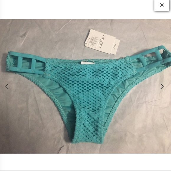 NWT Volcom Love‎ & Haight Retro Bikini Bottoms Blue Bird [SZ Medium ] - Picture 2 of 6